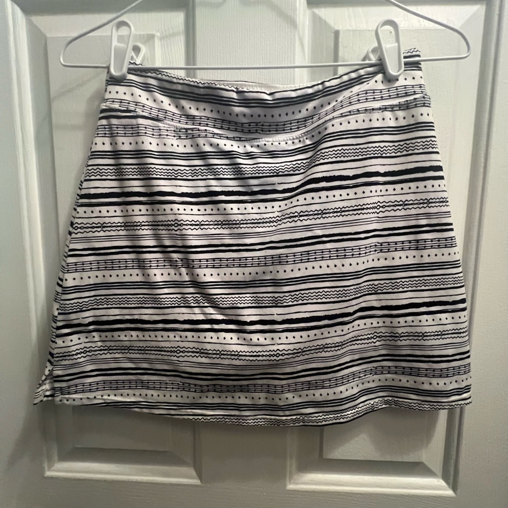 Lola Black and White A-Line Mini Swim Skirt